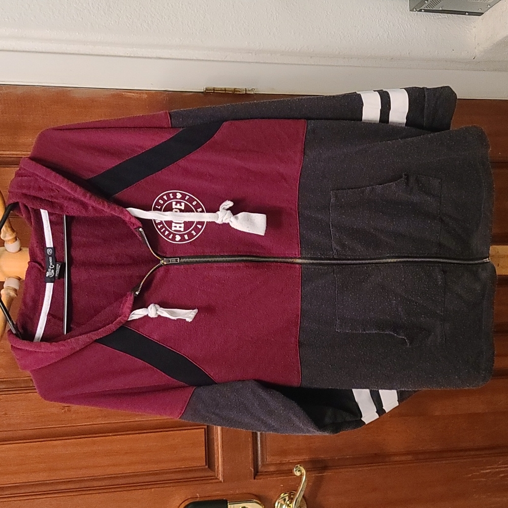 Miss Chievous Long  Burgundy sweat jacket 2x